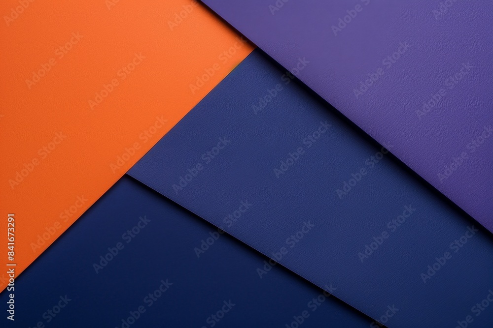Poster captivating abstract background with orange, blue, and violet paper forming geometric shapes and bol