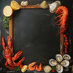 seafood menu on chalk board