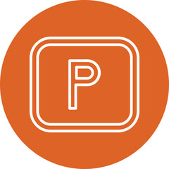 Parking icon line circle icon