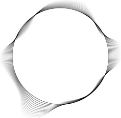 Circle blend line halftone liquid shape for frame, logo, symbol, icon