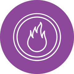 Fire icon line circle icon