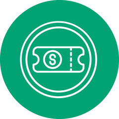 Ticket icon line circle icon