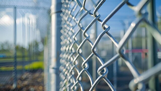 Anticlimb features on fences and walls preventing unauthorized access to the substation.