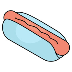 A flat design icon of hotdog
