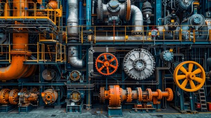 A sunset over the ocean with two oil rigs in the water