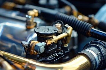 Obraz premium Close-Up View of Car’s Cooling System Radiator Cap Removal for Maintenance