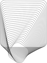 Rounded square blend line spiral geometric shape. Technology concept