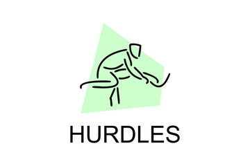 hurdles vector line icon. athletic sports logo, equipment sign. sport pictogram illustration