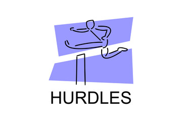 hurdles vector line icon. athletic sports logo, equipment sign. sport pictogram illustration