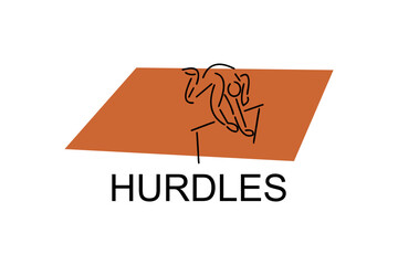 hurdles vector line icon. athletic sports logo, equipment sign. sport pictogram illustration