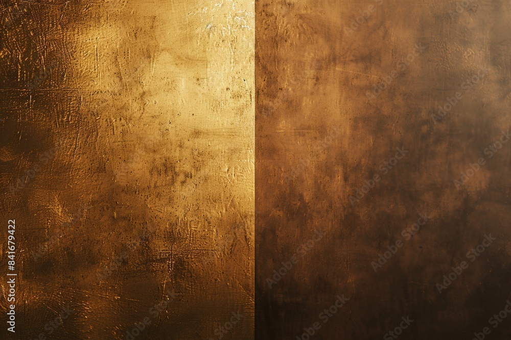 Poster captivating split of gold and brown textures with space for text or design. luxurious tones add eleg