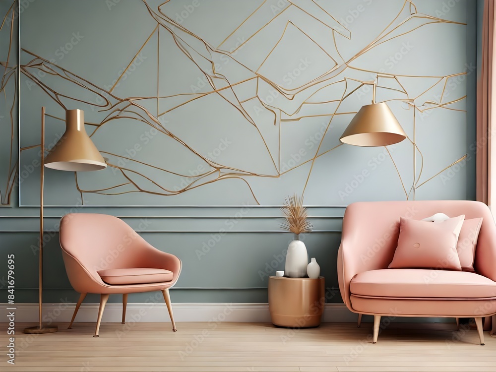Poster simple background with abstract geometric lines pattern. abstract interior wallpaper generative ai