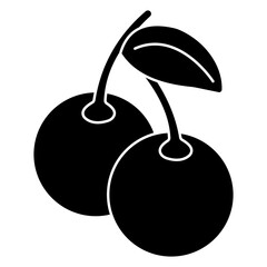 A flat design icon of cherries