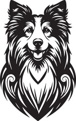 Art & Illustration, Dog Victor Portrait in Black and White Graphite Pencil Drawin, Peeking dog clipart, Black Vector,