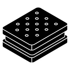 A flat design icon of biscuits 
