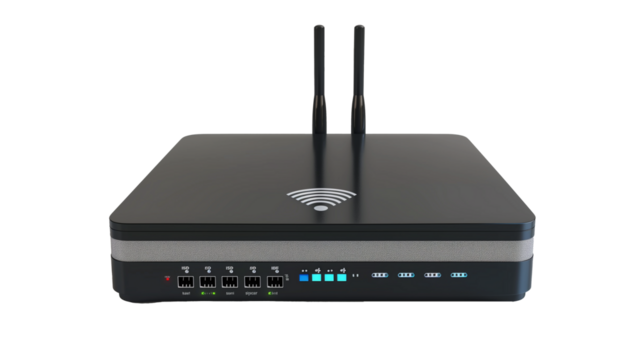 modern Wi-fi internet router isolated on transparent background, internet router cut out  