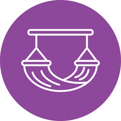 Hammock line circle icon