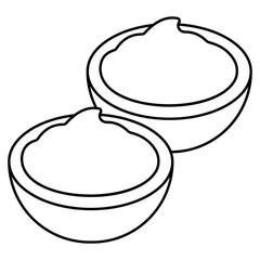 A trendy design icon of sour cream