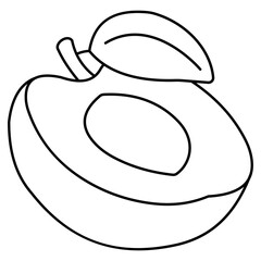 A flat design icon of apricot