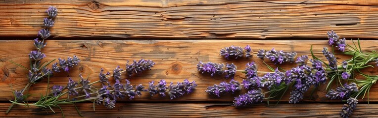 Thank You Bouquet: Lavender and Wooden Tag on Rustic Wood Texture Background