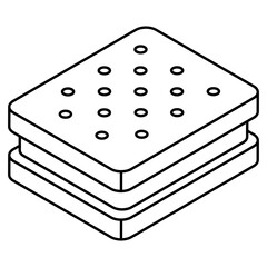 A flat design icon of biscuits 