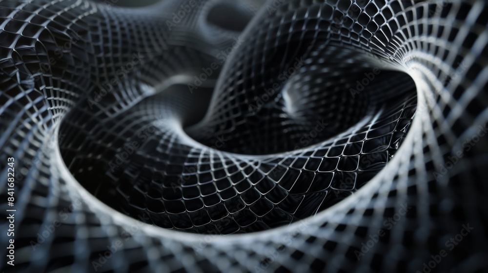 Aufkleber a mind-bendingly realistic representation of an abstract geometric mesh pattern, showcasing a hypnot