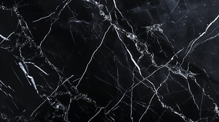 A minimalist composition of a black Nero Marquina marble background with bold white veins, creating a striking contrast and a sense of modern luxury.