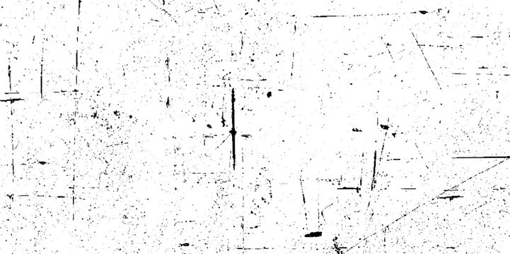 Abstract dirty or scratch aging effect. Dusty and grungy scratch texture material or surface. Black grainy texture isolated on white background. Abstract mild textured effect. Vector Illustration.