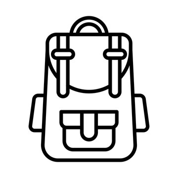 recommend clip art: Backpack line icon