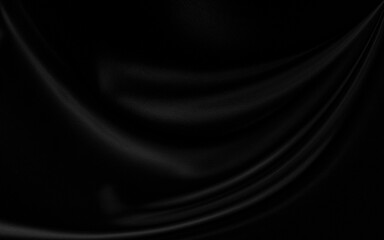 Obraz premium Black gray satin dark fabric texture luxurious shiny that is abstract silk cloth background with patterns soft waves blur beautiful.