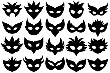masquerade mask silhouette vector illustration