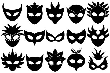 masquerade mask silhouette vector illustration