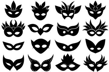 masquerade mask silhouette vector illustration