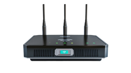 modern Wi-fi internet router isolated on transparent background, internet router cut out  