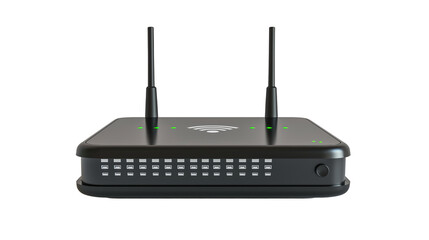 modern Wi-fi internet router isolated on transparent background, internet router cut out  