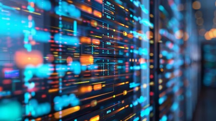 Colorful abstract representation of data and information technology, showcasing modern digital code and programming concepts.