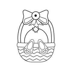 Little Easter bunny get stuck, or is he just sleeping in the basket