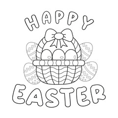 Happy easter coloring page for kids fun