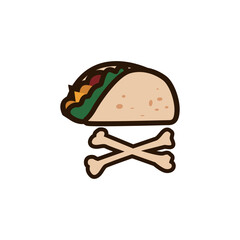 MEXICAN FOOD TACO LOGO VECTOR ILLUSTRATION