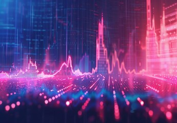 Finance graph on technology abstract background