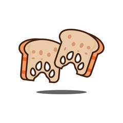 PAW TOAST LOGO VECTOR ILLUSTRATION