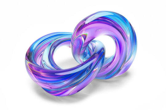 A blue and purple spiral shape that looks like a chain