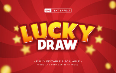 lucky draw text text effect design. casino game