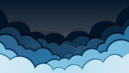 dark black and blue clouds, sky, darkness and light background, AI