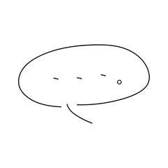 無言の吹き出しの手描きイラスト