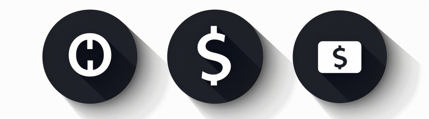 Obraz premium An icon pack of Internet money symbols with a checkerboard background for web or application use.