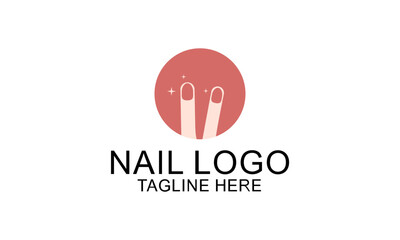 Nail beauty logo design vector