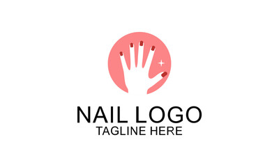 Nail beauty logo design vector