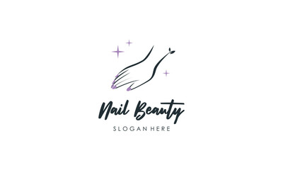 Nail beauty logo design vector