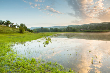 Photo with landscape and beautiful green nature in the Republic of Moldova, a small friendly country in Eastern Europe.